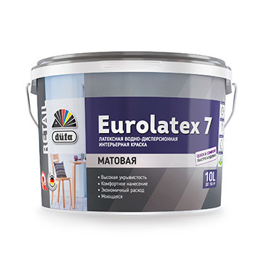 EUROLATEX 7, 2,5л база 3 "DufaRetail" ВД краска (выводим) (под заказ) EUROLATEX 7, 2,5л база 3 "DufaRetail" ВД краска (выводим) (под заказ)